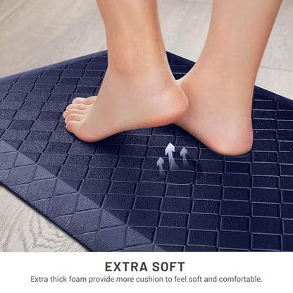 HappyTrends Kitchen Floor Mat - 4/5 Inch Thick Anti-Fatigue Kitchen Rug - color: Blue, size: 36"L x 22"W x 0.8"Th