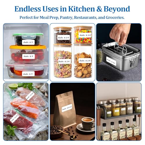 500 Pack Blank Removable Freezer Labels Food Labels for Containers, Pantry Organization Waterproof, Write-On Freezer Labels for Kitchen, Restaurant & Grocery （1 * 2 Inch） - size: 500 Pack