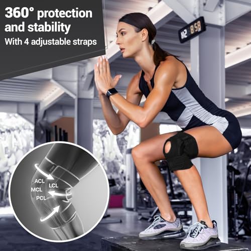 DR. BRACE ELITE Knee Brace with Side Stabilizers & Patella Gel Pads - color: Pluto, size: Large