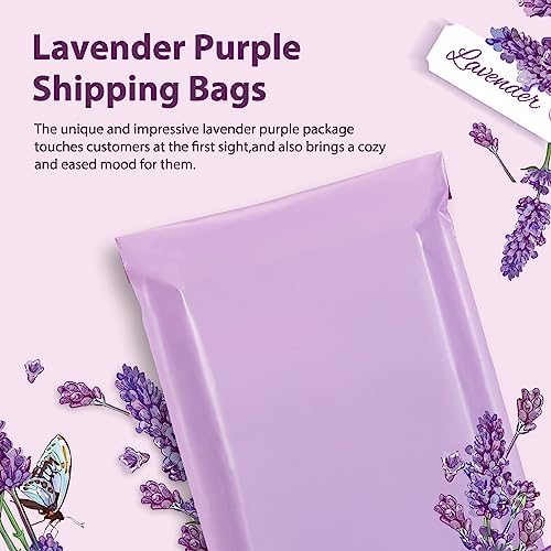 Fuxury 12 x 15.5" Poly Mailers 500Pcs,Bulk Shipping Bags For Clothing - color: Light Purple, size: 12x15.5" 500pcs