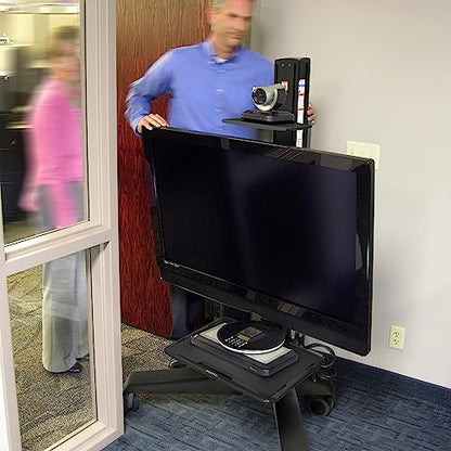 Ergotron – Neo-Flex Mobile MediaCenter VHD, Rolling Computer Cart – for Heavy Monitors or TVs Up to 75 Inches, 50 to 90 lbs – Black - size: 50-90 lbs