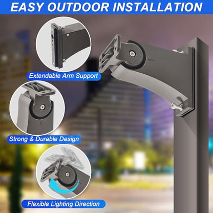 LED Parking Lot Light Mounting Bracket, Waterproof and Rust-Proof, Direct Arm Mount Accessory for LED Shoebox Parking Lot Light, Outdoor Area Street Lighting Mounting Bracket - color: Arm Mount Bracket