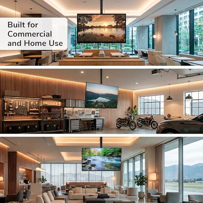 Mount-It! Ceiling TV Mount for 42–98 Inch TVs – Full Motion Swivel, Tilt & Height Adjustable Bracket, 220 lb Heavy-Duty Capacity, VESA 800x450, Sloped Ceilings & Corners – Home & Commercial Use - size: Large Single