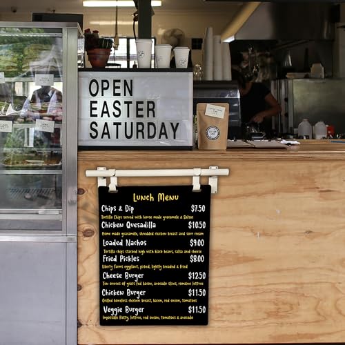 Hanging Menu Contemporary Style Chalkboard Sign, Metal Menu Display 22x28 Magnetic Surface Cafe Bar Sign for Business Price Menu (White Frame/Black Board) - color: White Frame/Black Board