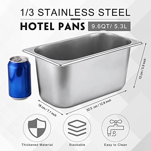 Thenshop 10 Pack Stainless Steel Steam Table Pans - color: Standard, size: 1/3 Size-6 Inch Deep