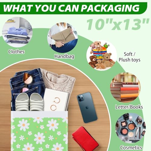 Oududianzi Poly Mailers 10x13, 50PCS Waterproof Shipping Bags, Self-Sealing Mailers Poly Bags, Mailing Envelopes Bulk, Packaging Bags for Small Bussiness - color: Big Daisy, size: 10x13 - 50Pack
