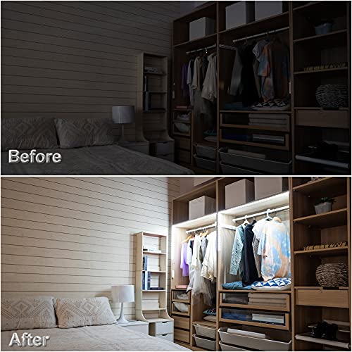 WOBANE LED Closet Light Motion Activated, White Battery Powered LED Strip - color: White, size: 6.56ft White