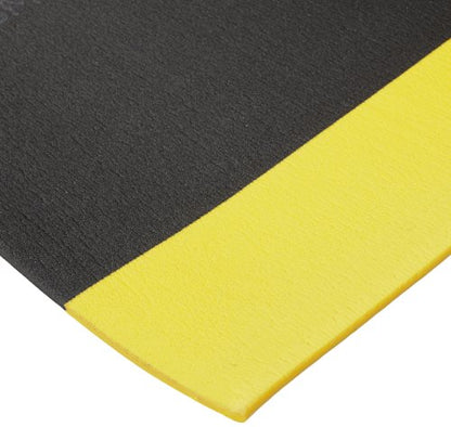 NoTrax 508 PVC Diamond Cushion Anti-Fatigue Floor Mat - color: Black/Yellow, size: 3' Width x 12' Length