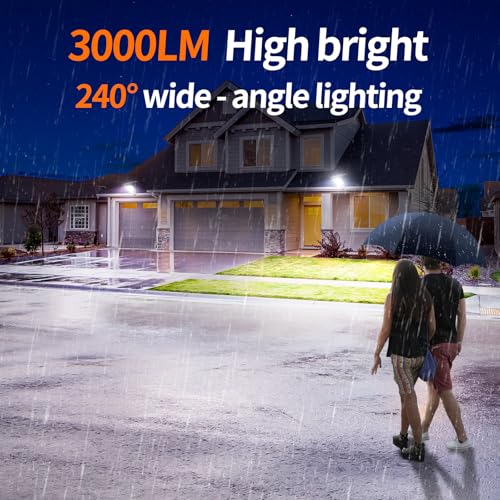 intelamp Solar Street Lights Outdoor Waterproof 3000LM 12500mAh Dual Sensor - size: Black 1 Pack