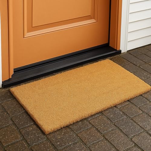 LuxUrux Welcome Mat Outdoor Doormat, with Heavy-Duty PVC Backing - Natural - Perfect Color/Sizing for Outdoor/Indoor uses. (17 x 30, Desert Sand) - color: Desert Sand, size: 17'' x 30''
