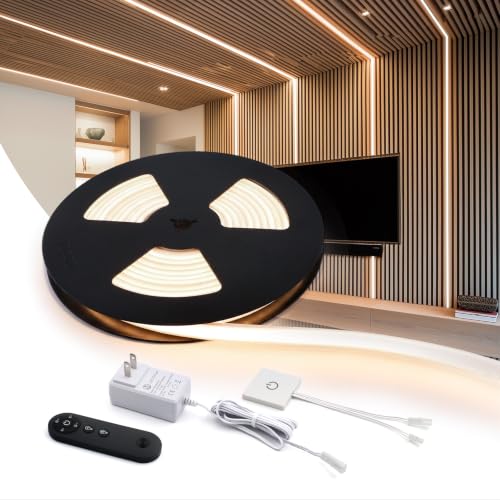 VST 16.4ft 24V Silicone LED Strip Lights Recessed Lighting Wood Slat Wall - color: Touch Control