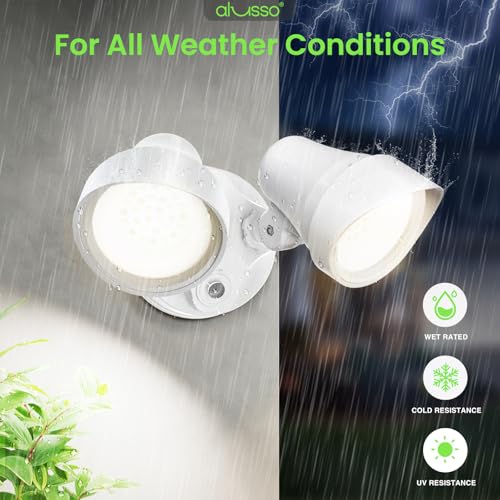 ALUSSO Dusk to Dawn Outdoor Lighting 30W 3500LM 3CCT 3000K/4000K/6500K 120V - color: White Dusk to Dawn 30W