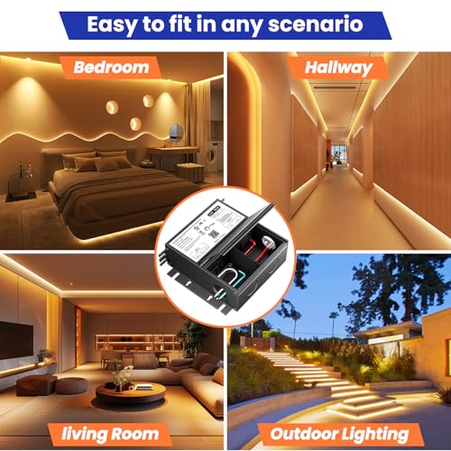 96W Dimmable LED Driver 24V, Compatible with Lutron&Leviton Dimmer - size: 96W24V with junction box