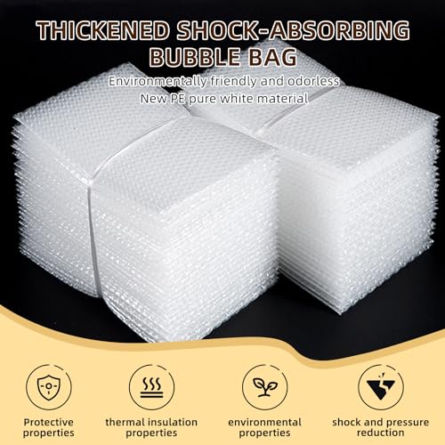100pcs Bubble Pouches Wrap, 6'' x10'' Clear Bubble Pouch Bags for Fragile, Double Walled Moving Supplies Bubble Out Bags for Storage Wrapping, Dishes China Plates, Shipping and Packing - size: 6X10''-100PCS