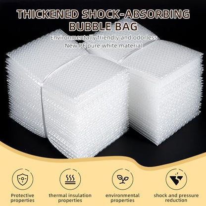 100pcs Bubble Pouches Wrap, 6'' x10'' Clear Bubble Pouch Bags for Fragile, Double Walled Moving Supplies Bubble Out Bags for Storage Wrapping, Dishes China Plates, Shipping and Packing - size: 6X10''-100PCS