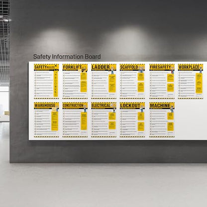 Forklift Safety Poster, OSHA Compliant Forklift Operation Safety Rules Sign Poster, 18"x24" Laminated Workplace Safety Rules Poster for Warehouse and Industrial Use, Waterproof, Tear-Resistant - size: Forklift