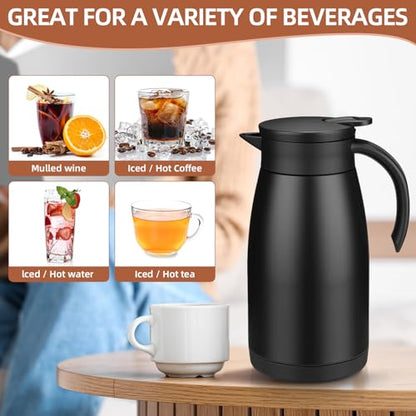 Norme 2 Pcs Thermal Coffee Carafe Creamer, Black, 34 oz - color: Black, size: 34 oz