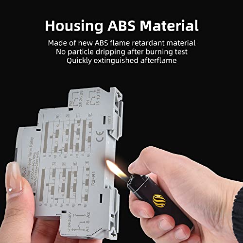 CNAODUN Cyclic Time Delay Relay Digital Display Dual Outputs HYCRT8S-J2 AC/DC 24-240V Button Adjustment Cycle Time Relay DIN Rail Mount Type - size: HYCRT8S-J2, Dual Outputs Cycle Delay