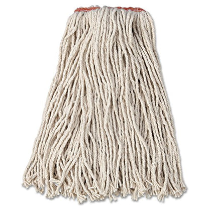 Rubbermaid F11612 Premium Cut-End Cotton Wet Mop Head 16oz White 1" Orange Band 12/Carton - size: 16 Oz., style: Single