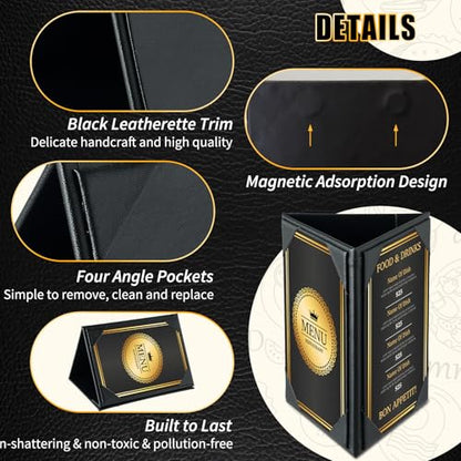 Table Tent Triangle Menu Holders 4" x 6", 5 Pack 3-Side - size: 5 Pack, 4" x 6"