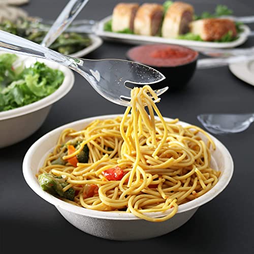 Heavy Duty Disposable Clear Plastic BPA Free Serving Tongs for Weddings, Catering, Food Service, Parties and More! (12)