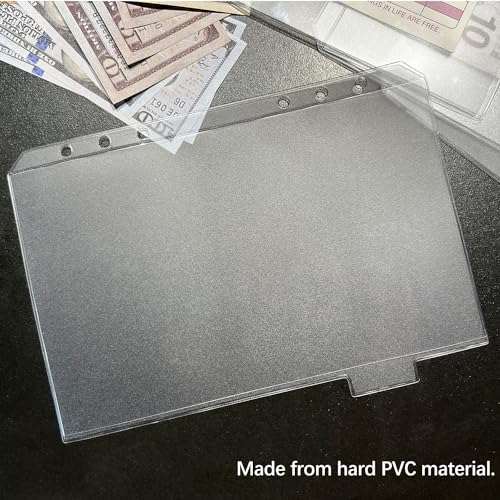 UMSICHT 12PCS A5 Binder Pockets with No Zippers, Zipless Budget Envelopes with Index Bits Design, A5 Binder Pouch for 6 Ring Binder, Money Folder Organizer,Clear PVC Savings Challenges Envelopes,12PCS - size: 12PCS A5 Pockets