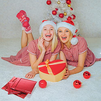 Outus 50 Pcs Bubble Mailers 3 Sizes, Bubble Shipping Envelopes, Red - color: Red