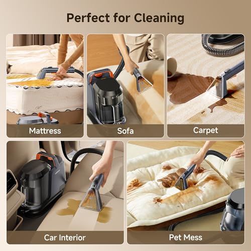 Uwant 18Kpa Carpet Cleaner Machine with Pet Pro Cleaner&Tools Set of 1 - color: Blue-Gold