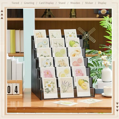 Yuntau 6 Tier Greeting Card Display Stand, Black - color: Black, size: 6 Tier