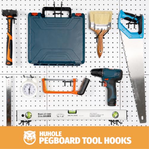 HUHOLE 10 Pack 4 Inch Double Arm Pegboard Hooks for 1/4" Peg Board - color: Black, size: 4 Inch