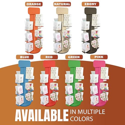 4-Sided Rotating Display Stand - Stationary, Greeting Cards, Stickers, Postcards, Coasters, Napkins - Heavy-Duty, Smooth Rotation, Easy to Assemble, Craft Shows, Trade Shows, Farmers Markets (Green) - color: Green