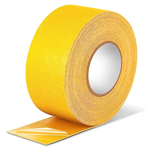 Frienda Reflective Pavement Marking Tape Sports Court Tape Yellow Anti Slip Safety Warning Tapes for Sports Field Factory Stairs Tread Steps Rough Smooth Asphalt Concrete Surfaces (4 Inch x 36 Feet) - size: 4 Inch x 36 Feet