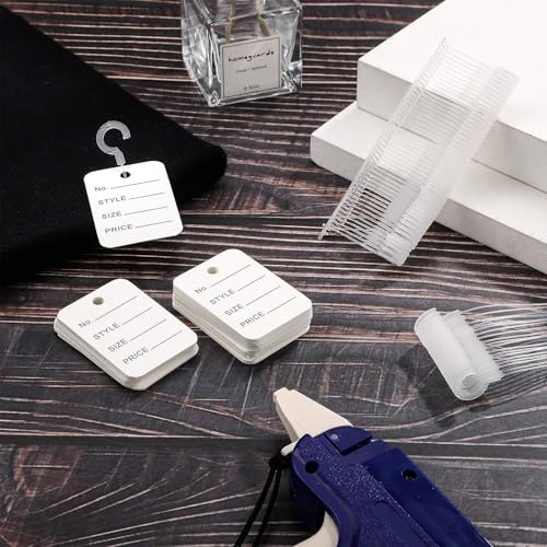 Tenare 1500 Pieces Plastic J Hook Tag Fastener Bulk Tag Gun Refills, 3 Size