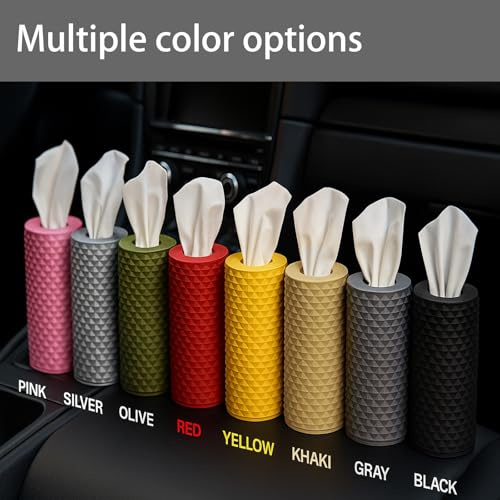 Car Cup Holder Tissue Box Holder – Auto Interior Accessories for Men & Women，Car Accessories Organizer with Premium Tissues with 1 Pack Tissues, Universal Fit for Most Vehicles (Olive Green) - color: Olive Green