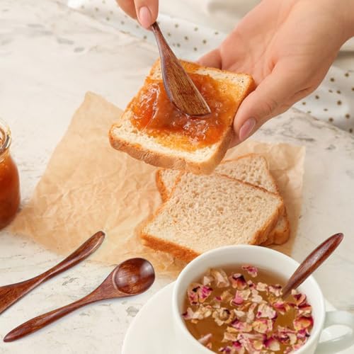 6Pcs Wooden Butter Knife Set, Solid Wood Butter Spreaders Spatulas