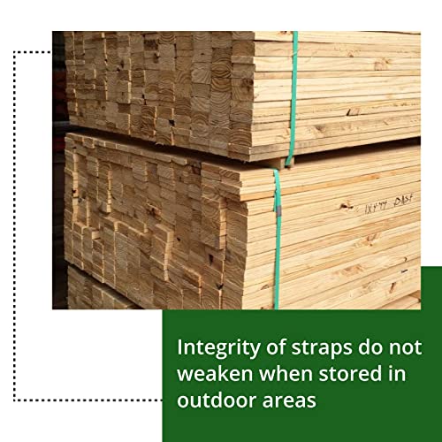 IDL Packaging 5/8" x .035" x 200' Mini Polyester (PET) Strapping Coil, 1400 lbs Breaking Strength, Green - UV, Water and Rust Resistance - Flexible and Strong Packaging Banding - Reduced Handling Cost - size: 5/8W" x 200L' (1400 lbs BS)