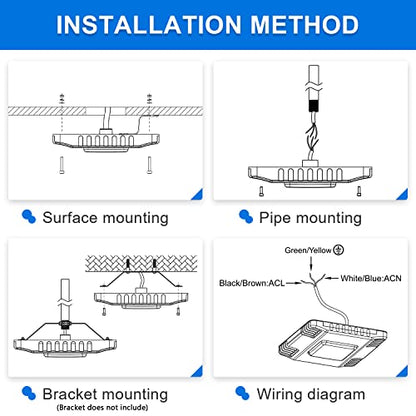 150W LED Gas Station Canopy Light (2-Pack), 21000LM 5700K, Surface Mount - size: 2Pack
