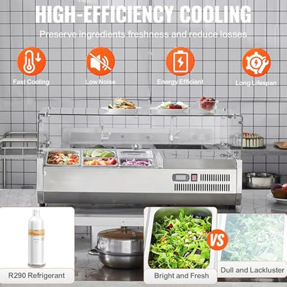 Refrigerated Condiment Station 130W 304SS - size: Medium