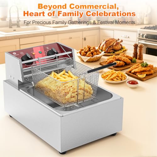 Commercial Electric Fryer with Timer 10L /10.5QT UL-Certified 1500W