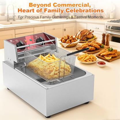 Commercial Electric Fryer with Timer 10L /10.5QT UL-Certified 1500W