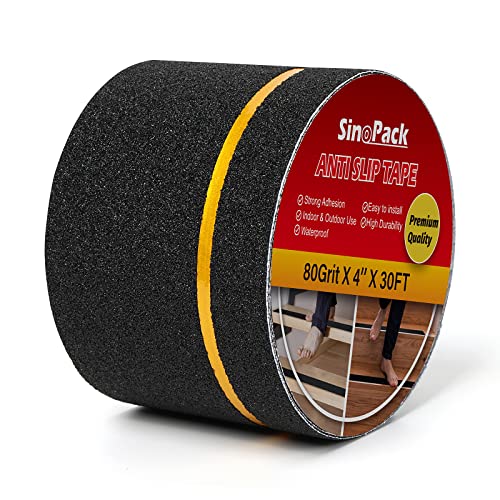 Non Slip Tape 4Inch x 30FT Waterproof Anti Slip Traction Tape, Best Grip Anti Slip Tape with Reflective Stripe for Slippery Stairs Surfaces - color: Yellow Reflective Stripe