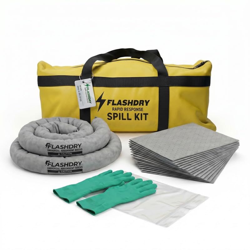 FlashDry Portable Universal Spill Kit Bag- Hazardous Clean Up Kit - Single - size: Single, style: No Absorbent