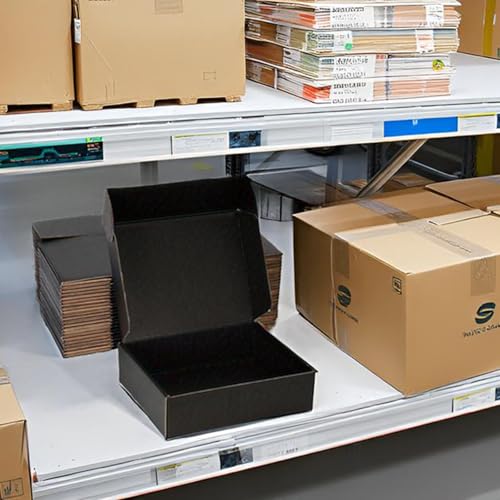12x8x2 Black Shipping Boxes for Small Business, Packing, 25 Pack - color: Black, size: 12x8x2 inch