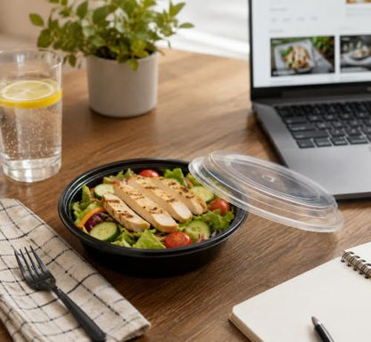 Glotoch Reusable Round Meal Prep Containers Bowls with Lids, 16 oz, 50 Pack - color: 16OZ-50Pack