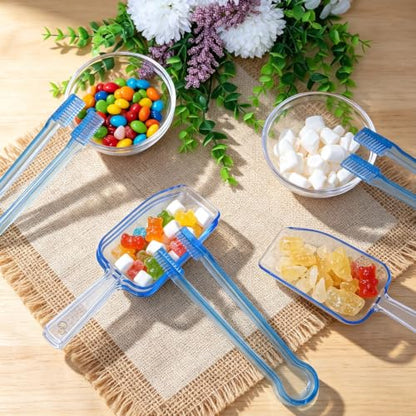 12 Pcs Plastic Ice Tongs and Scoops, Candy Scoops for Buffet, Blue - color: Blue