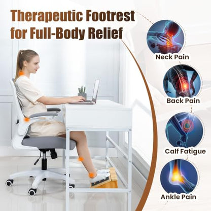StrongTek Under-Desk Footrest, 4.5 in High, Non-Slip, 300 lb, Office Use