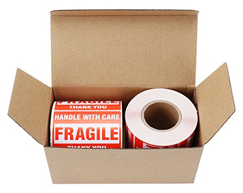 [2 Rolls, 1000 Labels] 2" x 3" Fragile Stickers Handle with Care Warning Packing/Shipping Labels - Permanent Adhesive - size: 2 Rolls