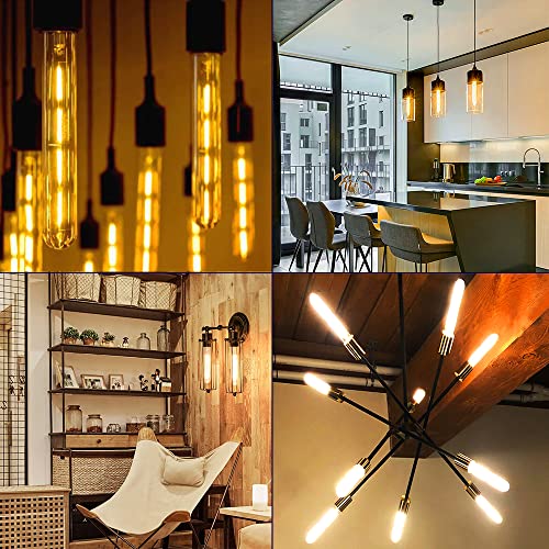 T10 Led Long Bulbs,4W Dimmable Tubular Bulb,40 Watt Equivalent,E26 Edison Style Vintage LED Filament Light Bulb,3000K Soft White,8.9in(225mm),4-Pack. - color: 4w=40w 3000k 8.9in