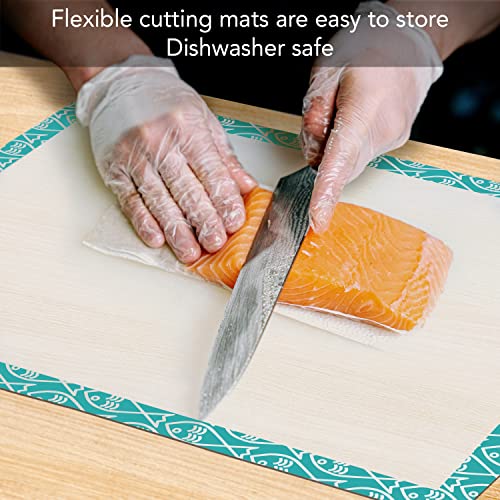 Cut N' Funnel Patterned Border Cutting Board Mats 4 Pack