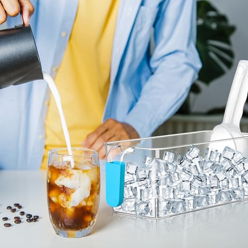 Havawish Ice Storage Bin and Flexible Scoop Set Plastic Freezer Bin - color: Light Blue, size: 10.83 x 4.92 x 4.33 in, style: Classic